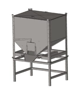 Gestell und Auslaufrutsche